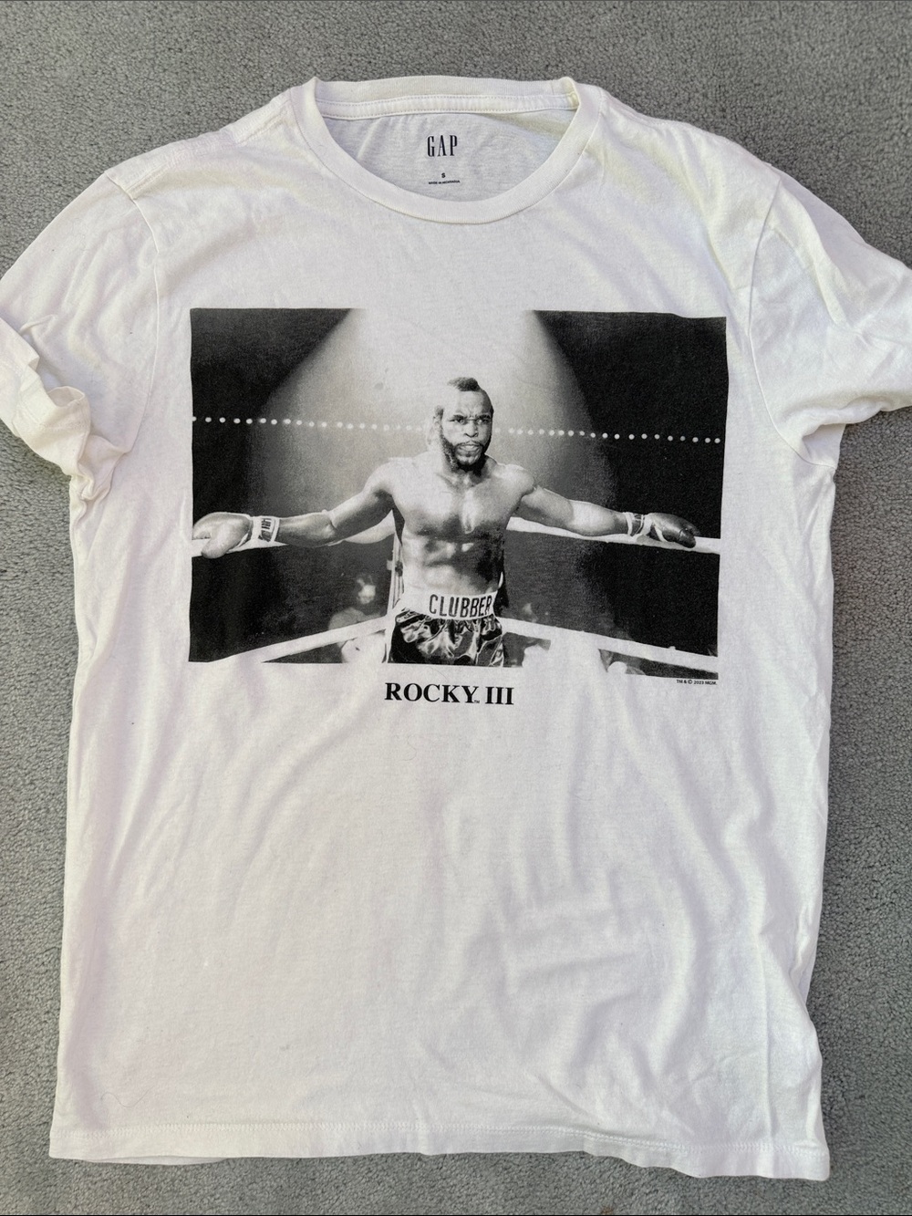 GAP White Graphic 'Rocky III' Clubber Lang Print Tee